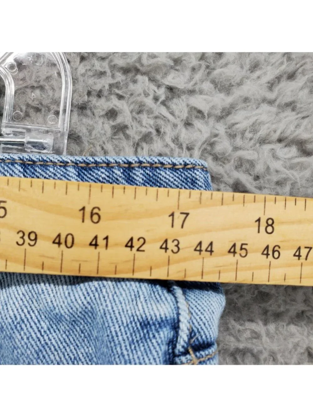Time And Tru Shorts Womens Size 14 Blue High Rise Distressed Denim Cotton Casual